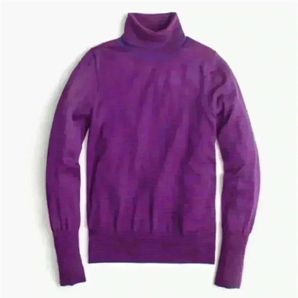 J. Crew Merino Wool Blue & Red Striped Tippi Turtleneck Sweater Size Sma… - Picture 2 of 11
